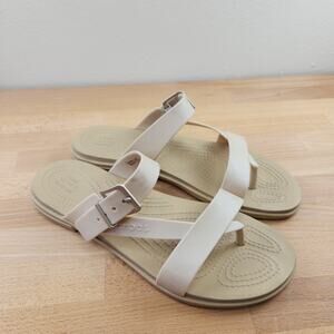 Crocs Tulum Toe Post Sandals- Tan- Women's Size 9